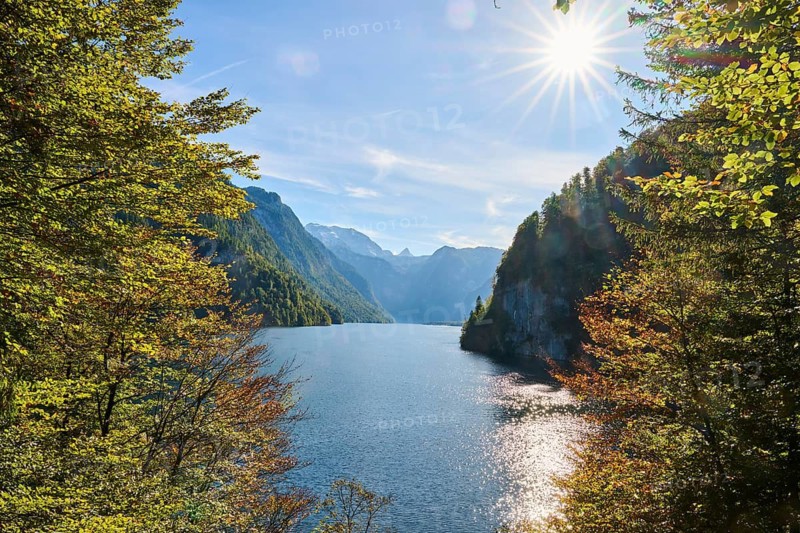 Lake Koenigssee in autumn, Alps, Bavaria, Germany