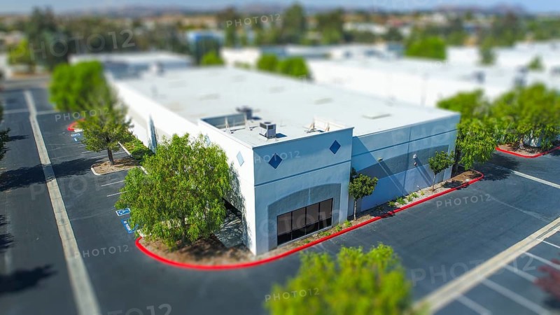 Aerial View of Commercial Buildings With Tilt-Shift Blur