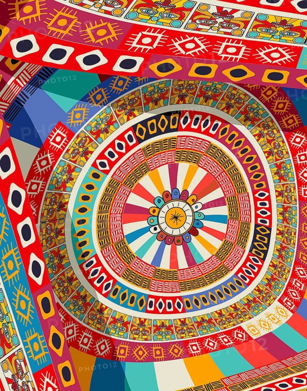 Tribal art background composition, vector illustration