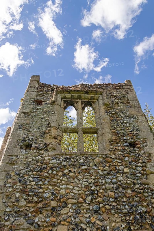 Detail, Window, The Dovecote Tower, St Edmund's Abbey, Bury St Edmunds, West Suffolk, England, Great Britain