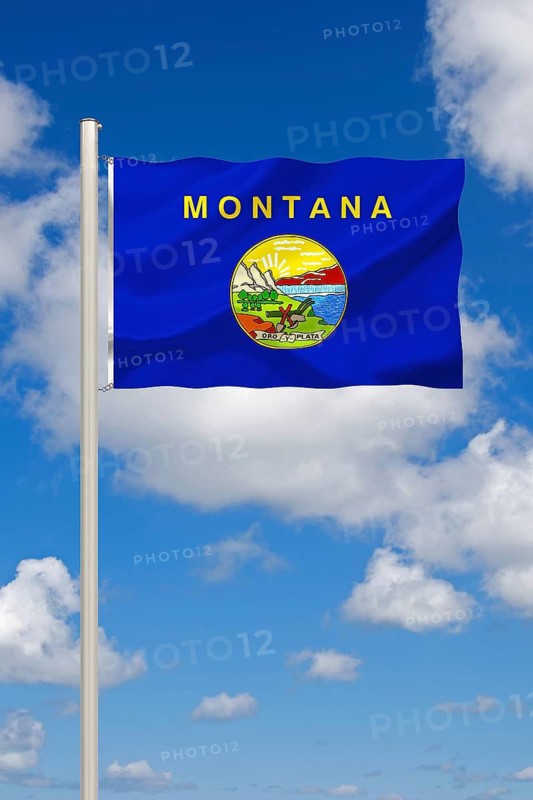 The flag of Montana, state in the USA, studio