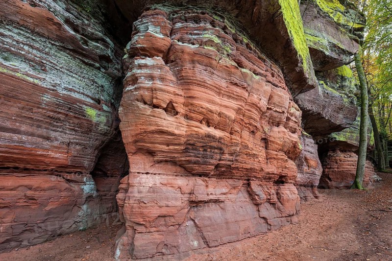 Old castle rock, red sandstone rock formation, natural and cultural monument, Brechenberg near Eppenbrunn, Palatinate Forest, Rhineland-Palatinate, Germany