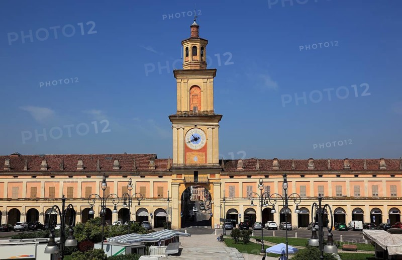 Palace with Torre Civica in the municipality of Gualtieri, Emilia-Romagna, Italy