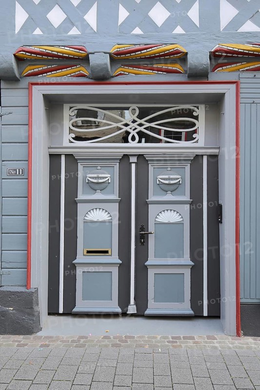 Front door in Lange Gasse, Hann. Münden, Hannoversch Münden, Lower Saxony, Germany