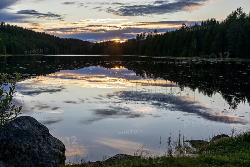 Evening at Lake Rextjärnen near Bjursås, Dalarnas län, Sweden