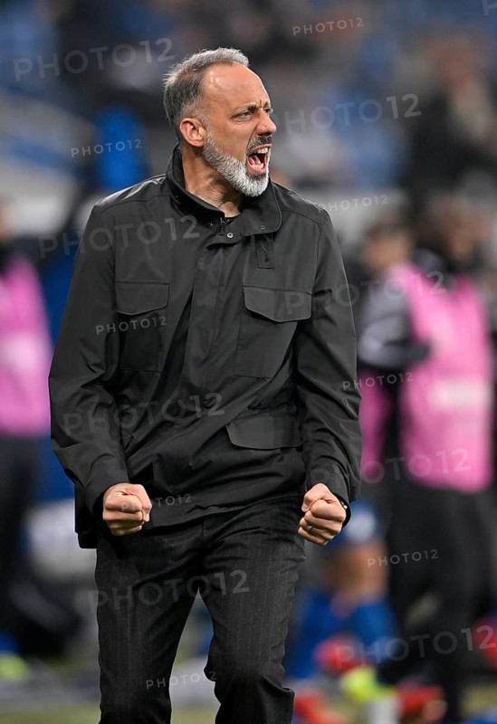 Goal celebration Coach Pellegrino Matarazzo TSG 1899 Hoffenheim Europa League, PreZero Arena, Sinsheim, Baden-Württemberg, Germany