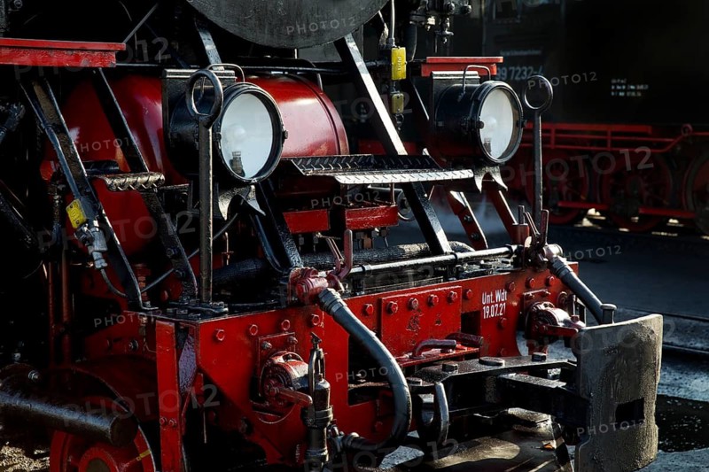 Detail of a steam locomotive, Harzer Schmalspurbahnen, abbreviated HSB, railway romance, nostalgia, Wernigerode, Saxony-Anhalt, Germany