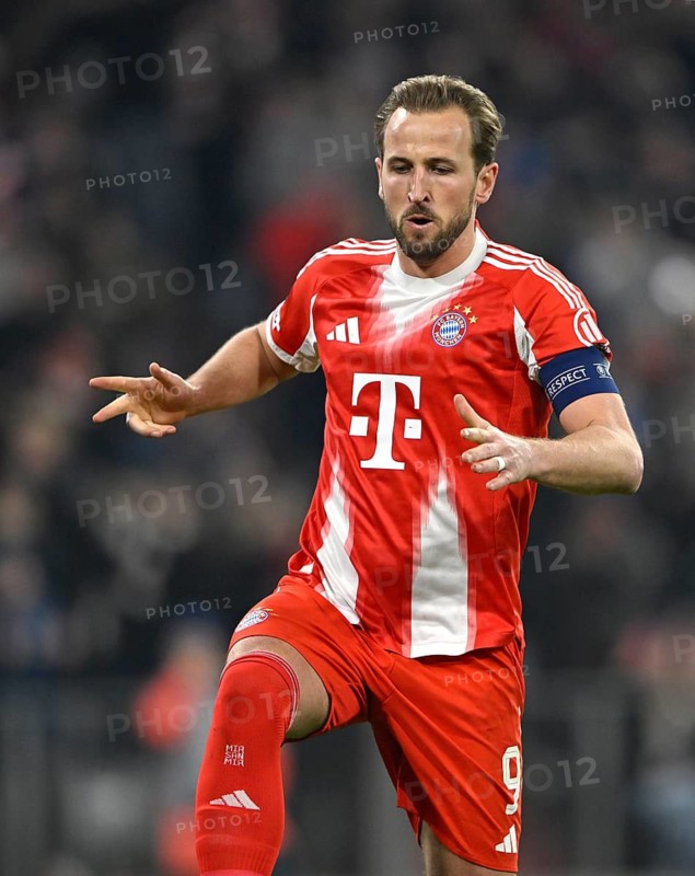 Goal celebration Harry Kane FC Bayern Munich FCB (09) Football, Champions League, Allianz Arena, Munich, Bavaria, Germany