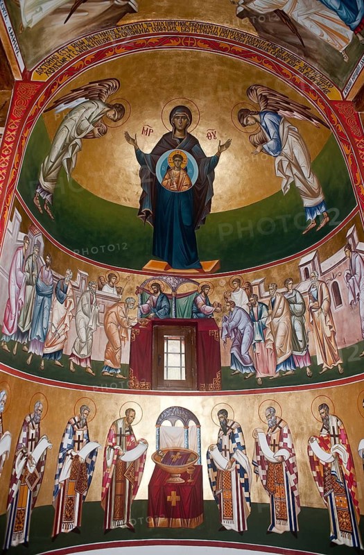 Mural painting in an orthodox church at Melnik, Bulgaria