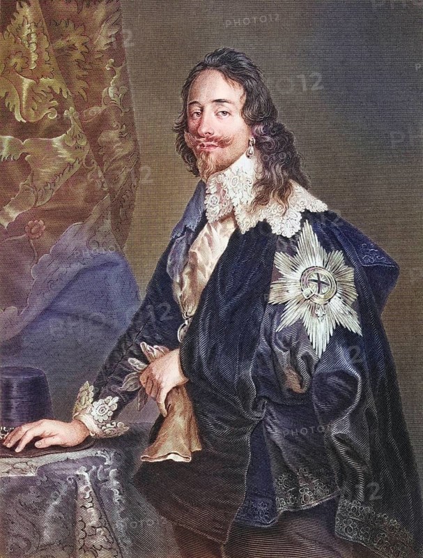 Charles I. 1600 to 1649, King of England, Scotland, Wales and Ireland, Historical, digitally restored reproduction from a 19th century original, Record date not stated