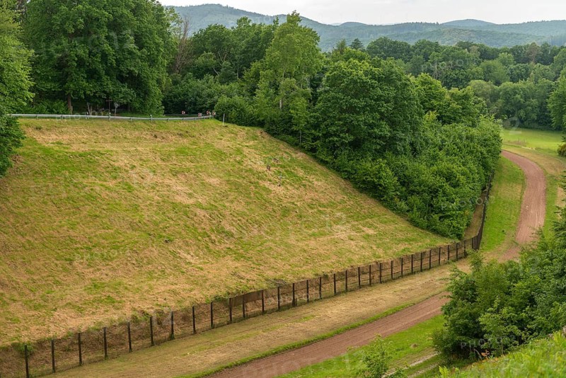 Schifflersgrund border museum memorial on the former inner-German border, border fence and death strip on the former demarcation line between the GDR and the FRG, scenic depression, forest, low mountain range, Bad Sooden-Allendorf, Hesse, Asbach-Sickenberg Thuringia, Germany