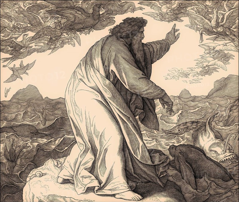 Creation of Birds and Sea Creatures, by Julius Schnorr von Carolsfeld, 1860