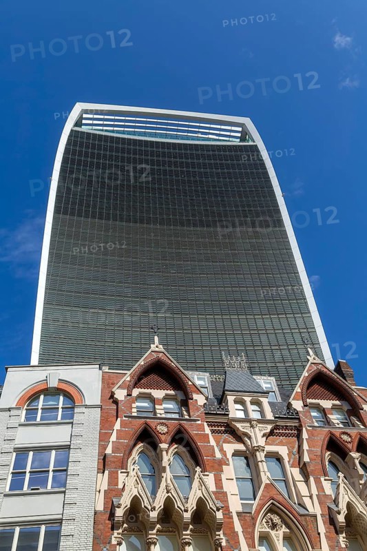 The Fenchurch Building, Walkie Talkie building, City of London, England, UK architect Rafael Viñoly 2014 towering above old buildings