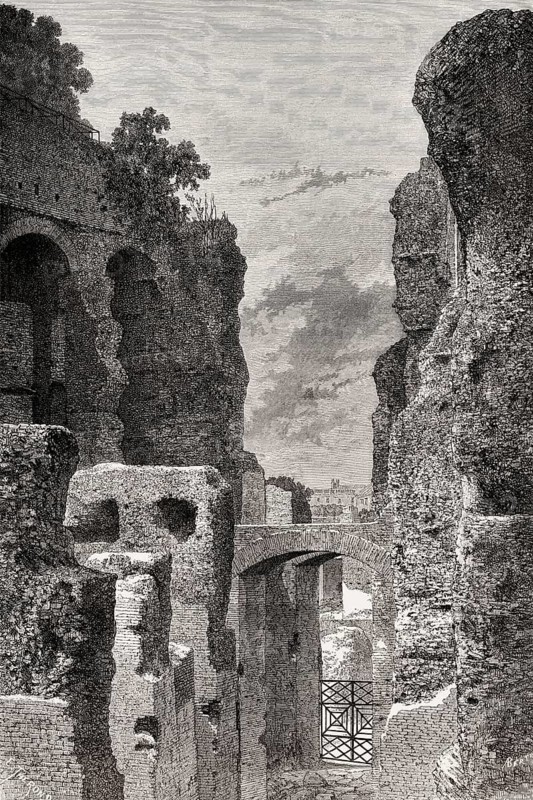 Restoration of the Clivus Victoriae, Rome, Italy, 19th Century
