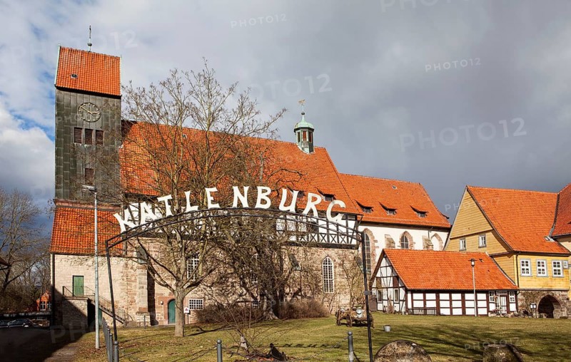 Katlenburg castle, St. Johannes church, Katlenburg-Lindau, district of Northeim, Lower Saxony, Germany