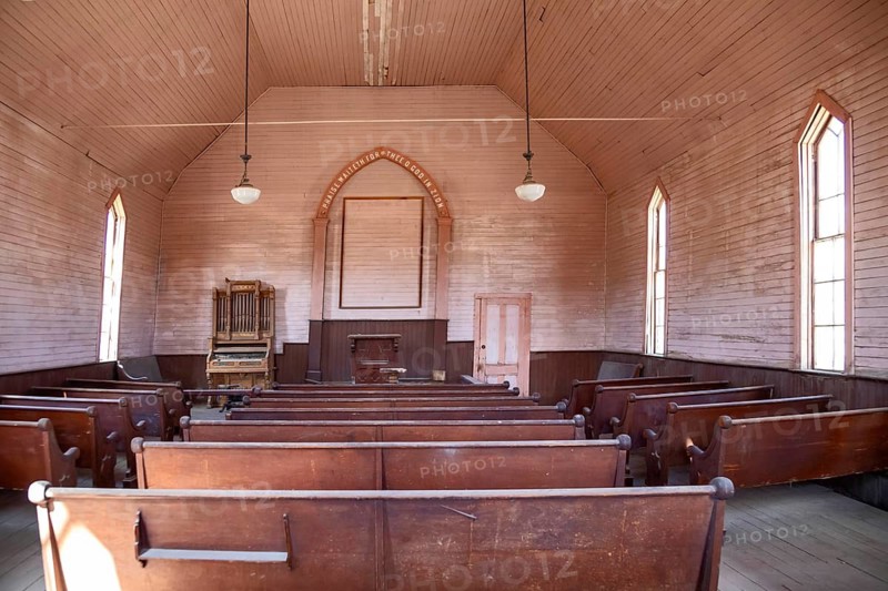Bodie, California - The Methodist Church at Bodie State Historic Park. The park preserves the remains of a gold mining town that once had a population of 8, 500 people