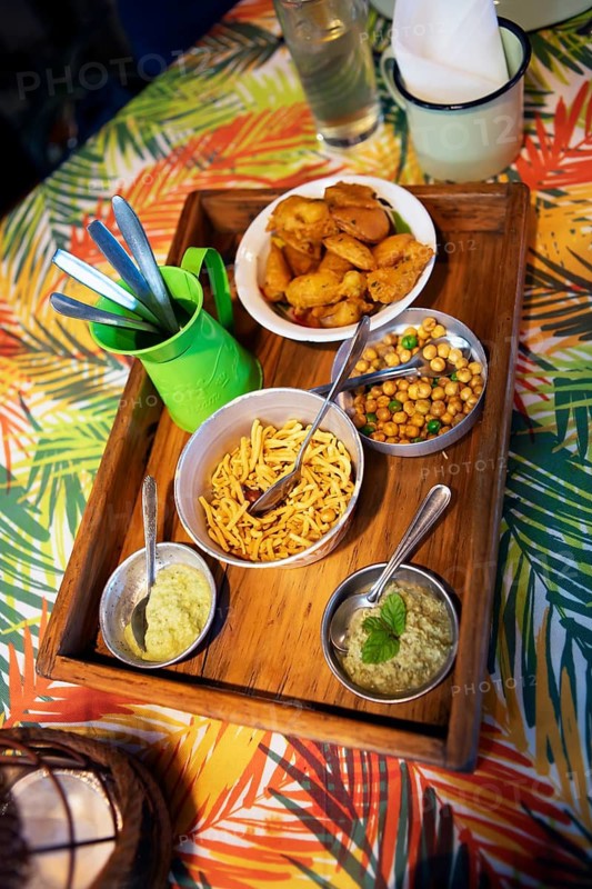 Creole dishes on a table at the Table d'Hôte, Moka, Moka district, Mauritius