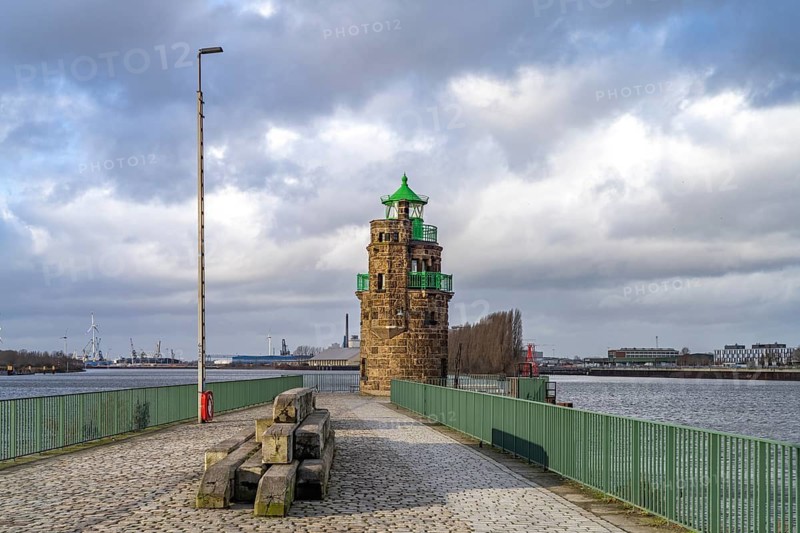 Molenturm lighthouse on Waller Sand in Überseestadt, Free Hanseatic City of Bremen, Germany