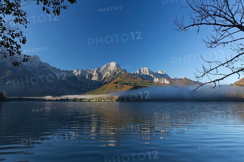 Autumn mood at lake Almsee, Grünau, Austria, Totes Gebirge