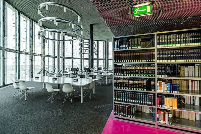 Reading room in the IKMZ Information, Communication and Media Center of the Brandenburg Technical University Cottbus-Senftenberg, Cottbus, Brandenburg, Germany