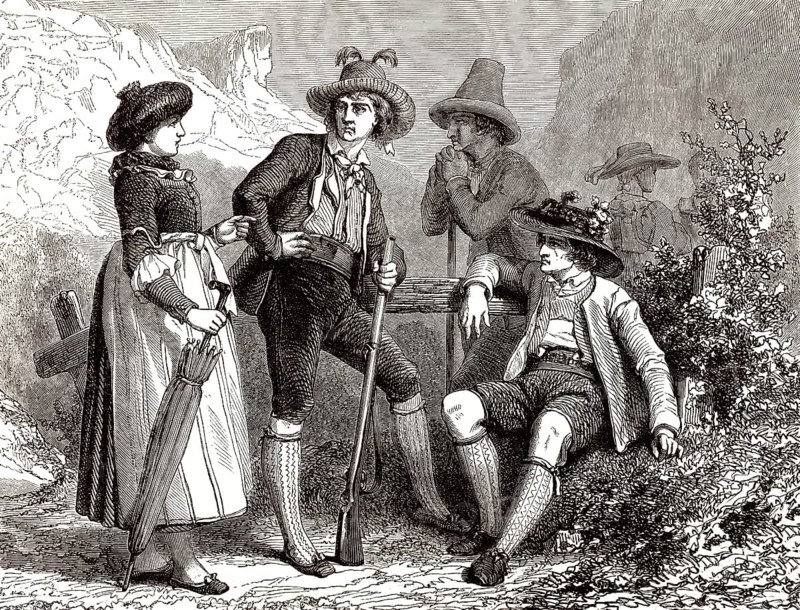 Tiroler Trachten, Ostalpen, Westösterreich, 19. Jahrhundert
