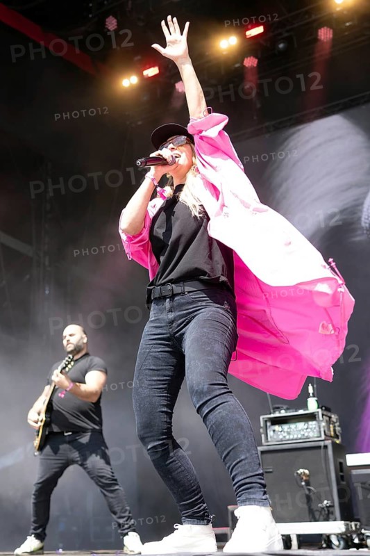 Adenau, Germany, 7 June 2024: Guano Apes with singer Sandra Nasic play at Rock am Ring. The festival takes place at the Nürburgring race track near the town of Adenau from 7 to 9 June 2024