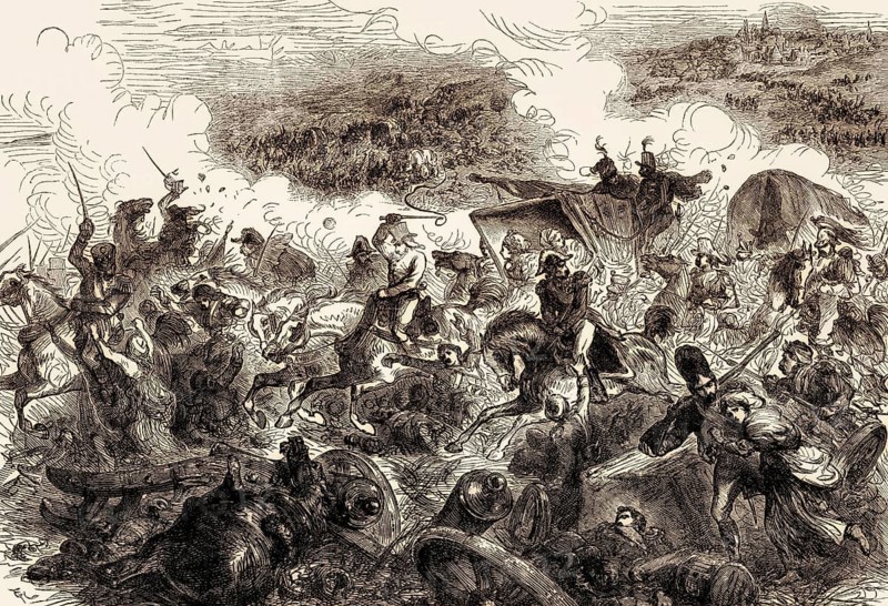 Battle of Vitoria, flight of the French, 21 June 1813, Peninsular War, From British Battles on Land and Sea by James Grant