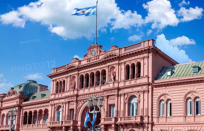 Casa Rosada, office of the president of Argentina located on landmark historic Plaza de Mayo