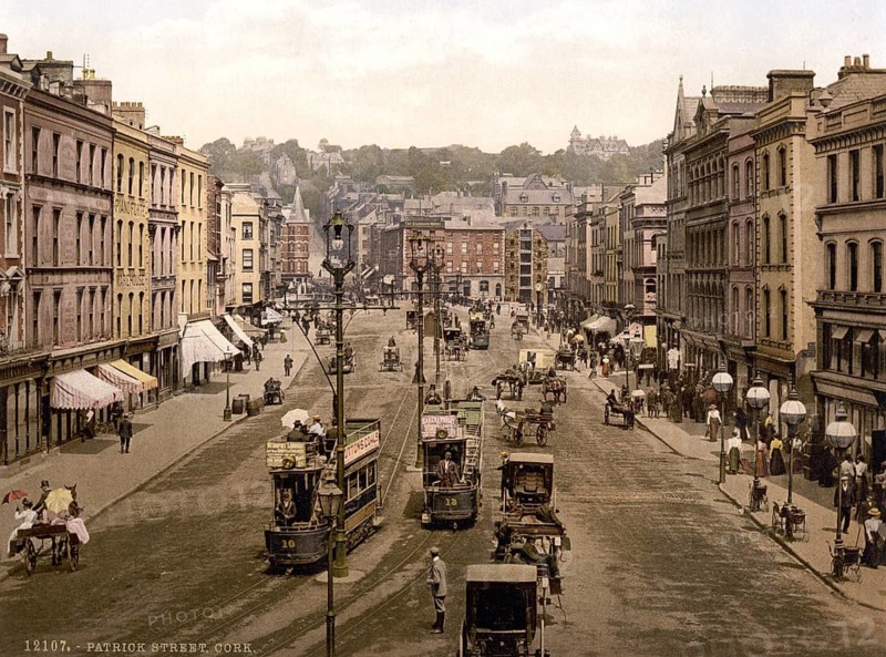 St Patrick Street, Cork, County Cork, Ireland, Historic, digitally restored reproduction from a 19th century original, Record date not stated