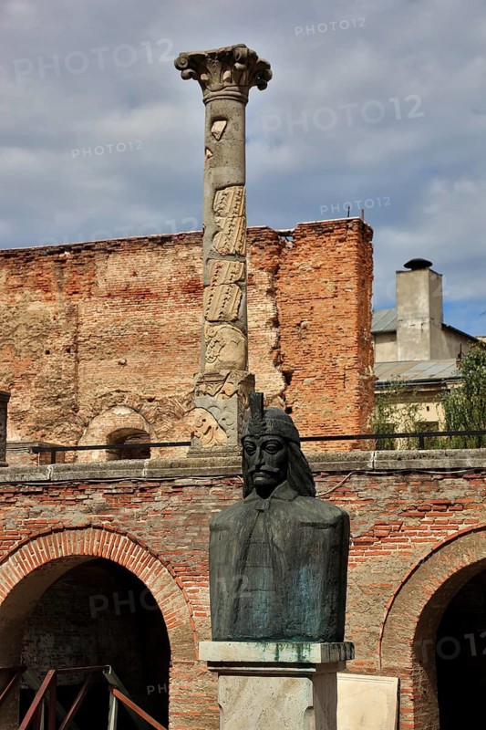 Bucharest, centre, historic old town, Curtea Veche, old prince's court, formerly built as the residence of Vlad III Draculea in the 15th century, now a museum, Vlad Trebes' Bastion, Romania