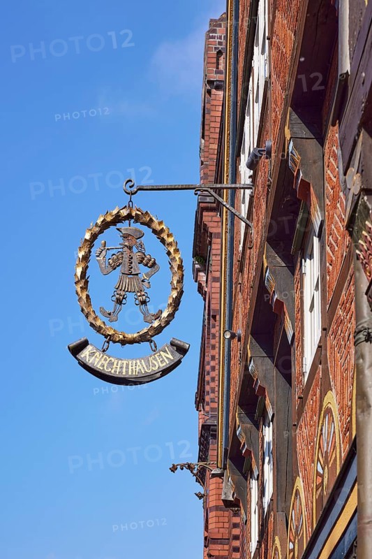Nose sign of the Knechthausen restaurant in the historic centre of Stade, Hanseatic city, district of Stade, Lower Saxony, Germany