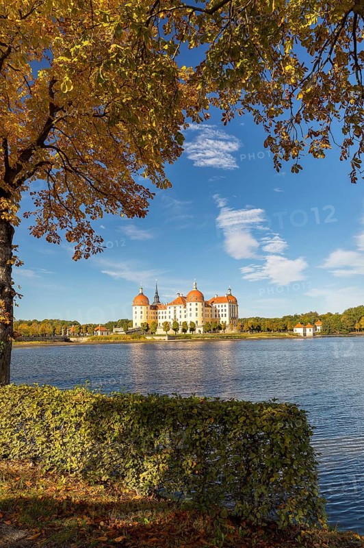 Moritzburg hunting lodge in autumn, district of Meissen, Saxony, Germany