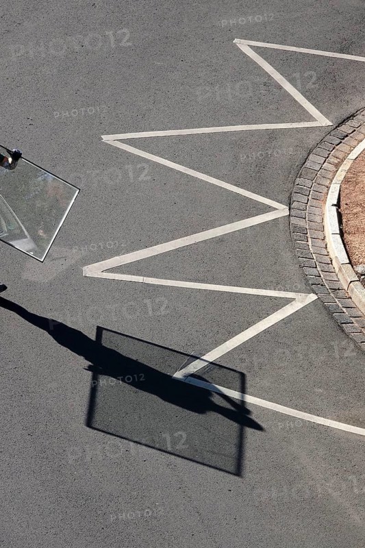Shadows of people, glass pane, Germany