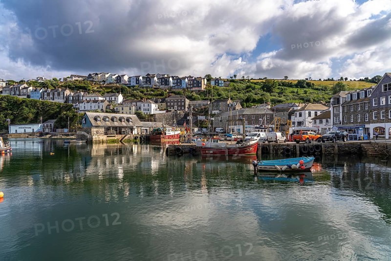 Town view and harbour of Mevagissey, Cornwall, England, Great Britain