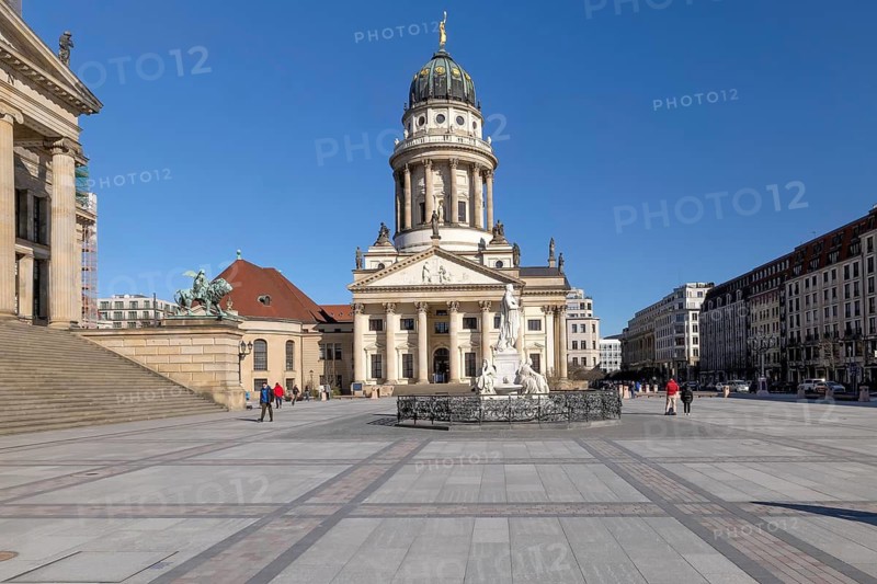 Gendarmenmarkt, redesign, end of construction period, French Cathedral, 17 March 2025, Berlin, Germany < english> Gendarmenmarkt, redesign, end of construction period, March 17, 2025, Berlin, Germany