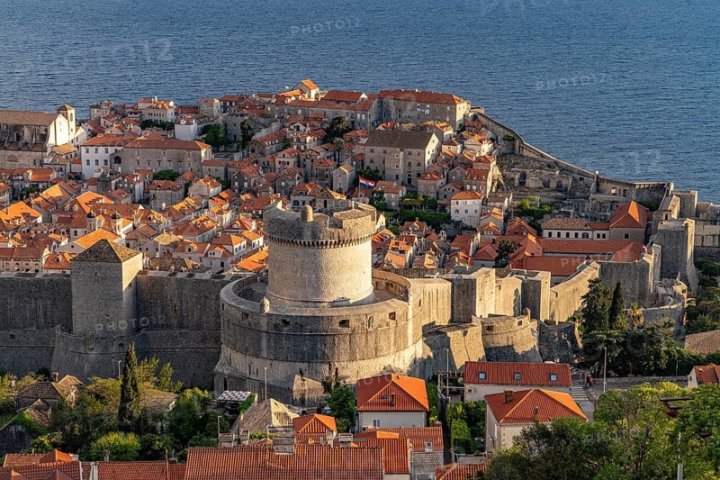 Minceta Fortress and the Old Town seen from above, Dubrovnik, Croatia