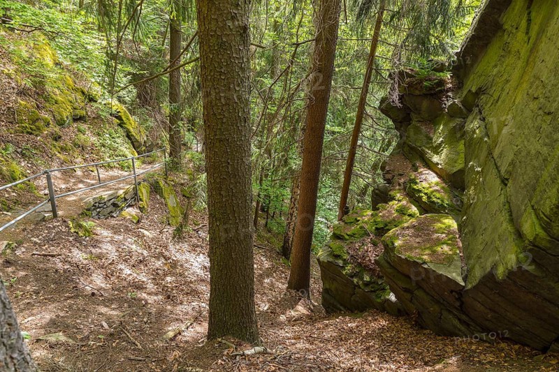 Hiking trail in Wolkensteiner Schweiz, Wolkenstein, Erzgebirge, Saxony, Germany