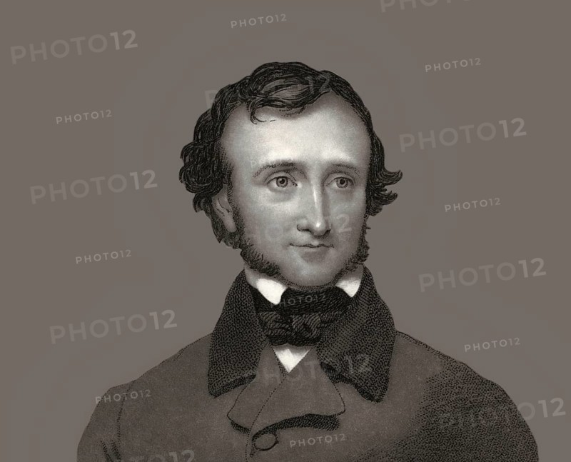 Portrait of Edgar Allan Poe, 1809 – 1849, American writer, digitally edited according to a photograph