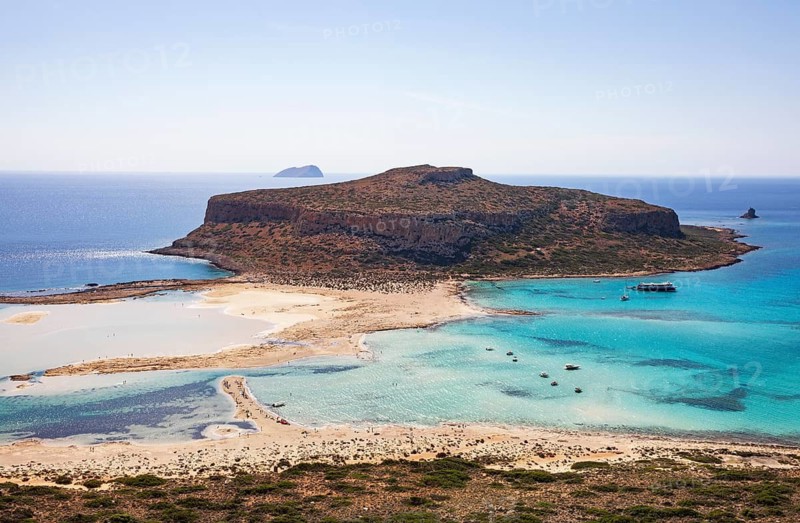 Beach and bay of Balos, Gramvousa peninsula, Kolimbari, West Crete, Crete, Greece