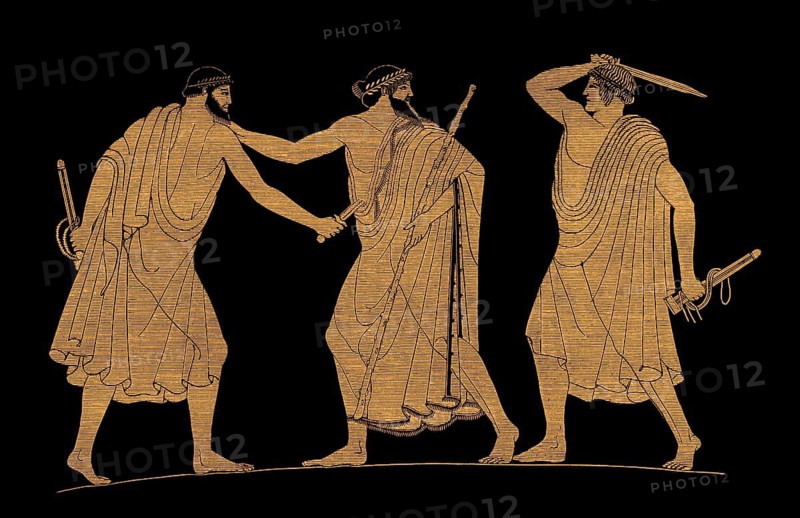 The tyrannicides Harmodius and Aristogeiton, ancient Greece