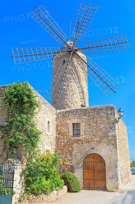 Traditional wiindmill, Sineu, Mallorca, Balearic Islands, Spain