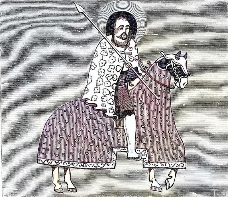 Abyssinia, the Negus on horseback, 1869, today Ethiopia, Historical, digitally restored reproduction of a 19th century original