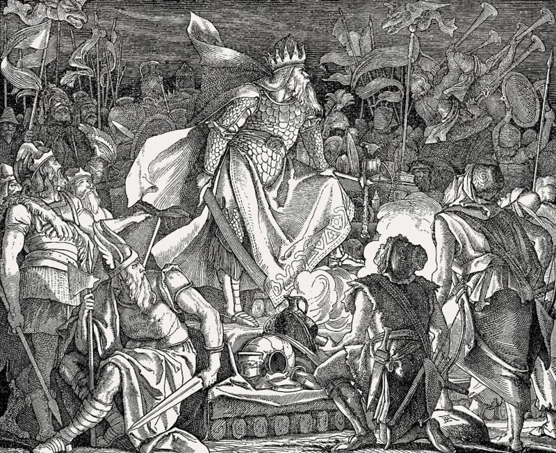 Attila the Hun after the Battle of the Catalaunian Plains, on June 20, 451 AD