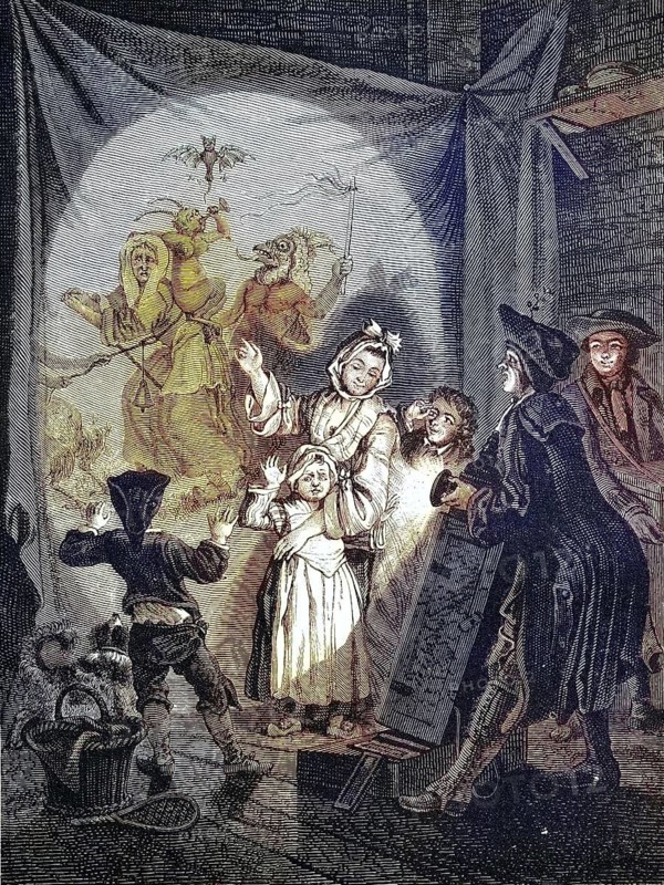 The Magic Lantern by Schenau, Laterna magica, 1890, Historical, digitally restored reproduction of a 19th-century original