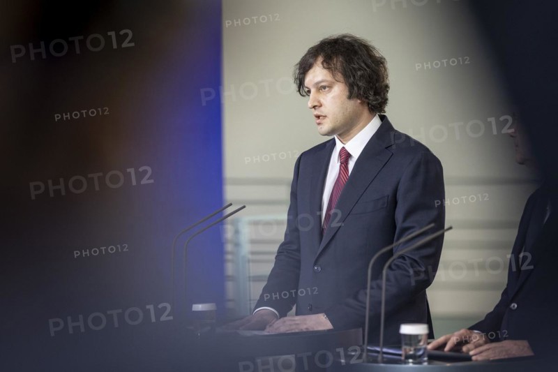 Irakli Kobakhidze, Prime Minister of Georgia, recorded during a joint press conference with Olaf Scholz (SPD), Federal Chancellor, at the Federal Chancellery in Berlin, 12 April 2024