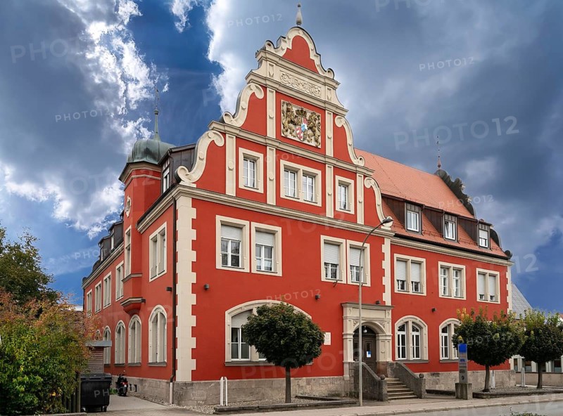 Ehmemaiges courthouse built in 1808, until 2008 district court then cancelled, today flats, Dinkelsbühl, Bavaria, Germany