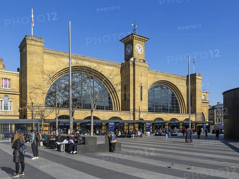 Exterior frontage of King's Cross railway station, London, England, UK built 1852
