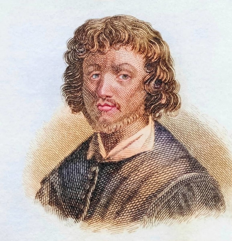 Claude Lorrain, also known as Claude Gelee or Claude Le Lorrain, Italian Claudio di Lorena, or, especially in older literature, simply as Claude, (born 1600 in Chamagne, Lorraine, died 23 November 1682 in Rome) was a French Baroque painter and engraver, coloured woodcut from Crabbe's Historical Dictionary from 1825, Historical, digital reproduction