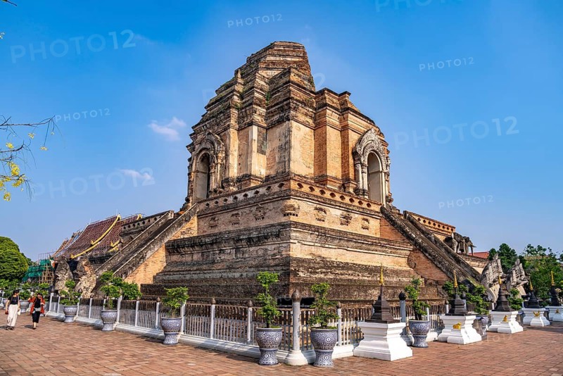 The great stupa of Wat Chedi Luang, Chiang Mai, Thailand