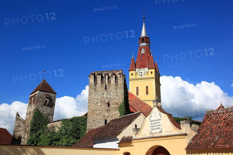 Fortified church Neustadt, Biserica Evanghelica Fortificata din Cristian, a Saxon fortified church in the village of Cristian, Neustadt, Brasov County, Transylvania, Romania